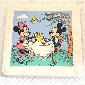 Trivet-Disney-Mickey-Minnie-Serving Tea-5 in x 5 in-Counter Decor-Tile